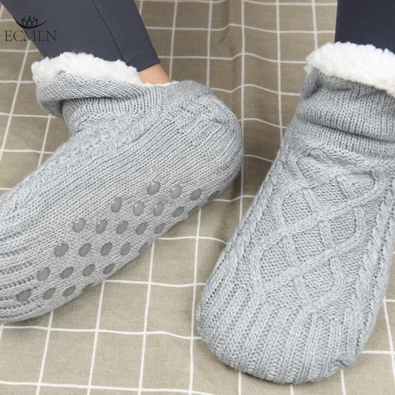 Unisex Fluffy Fuzzy Warm Slipper Socks for Men Women Thick Fleece Lined Non-Slip Socks Indoor Floor
