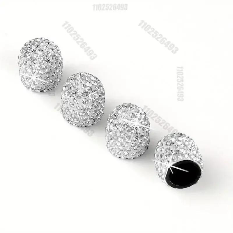 4PCS Bling Diamond Car Wheel Tire Valve Caps Tyre Rim Stem Covers for Automobiles Motorcycles Truck Bike Women Auto Amagi