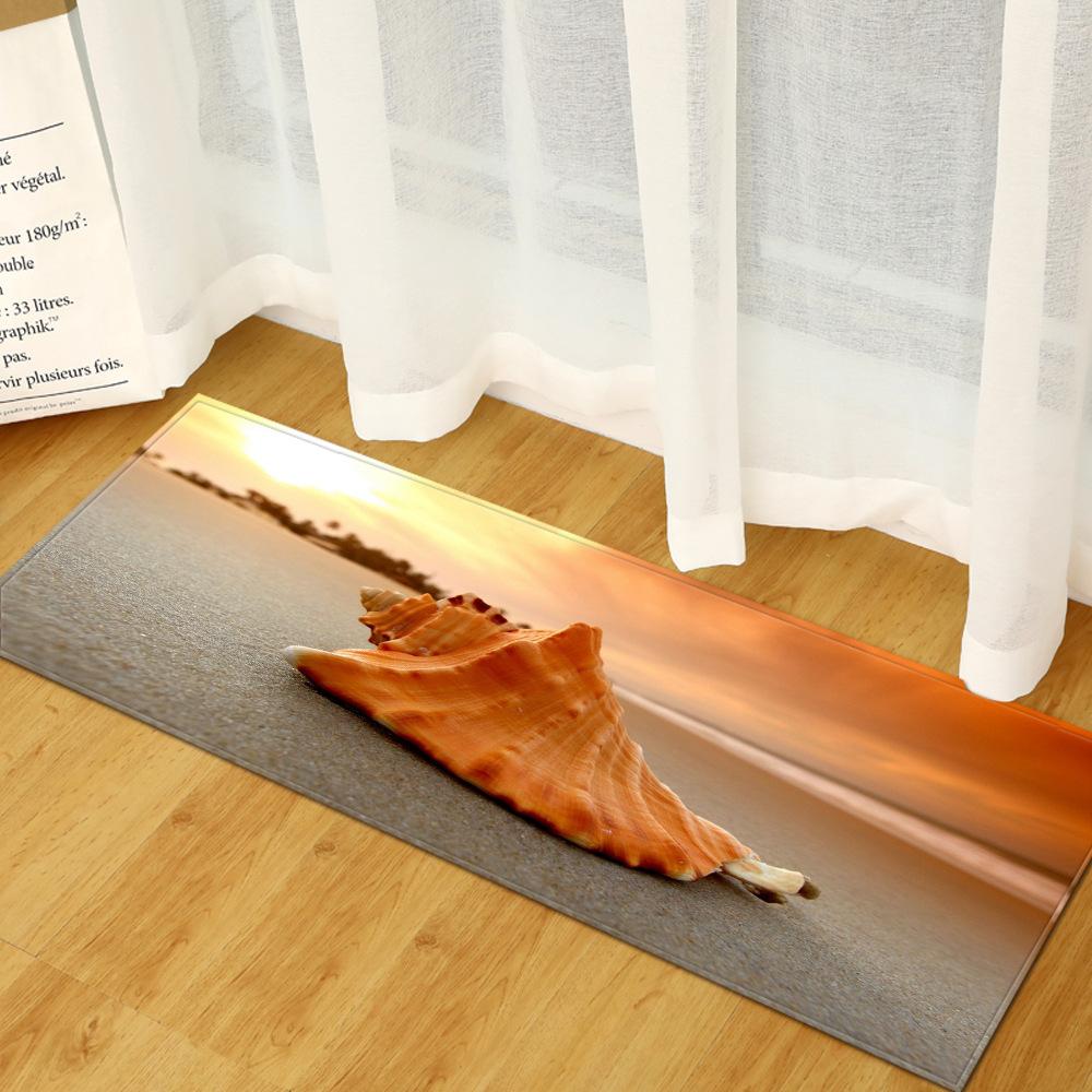 Beach Shell Household Floor Mat, Bathroom Non-Slip Door Mat, Bedroom, Living Room Carpet Bay Window Mat
