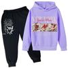 Kids Trendy Printed Pullover Hoodie and Sweatpants Set - Loose Fit Long Sleeve Casual 2 Piece Outfit