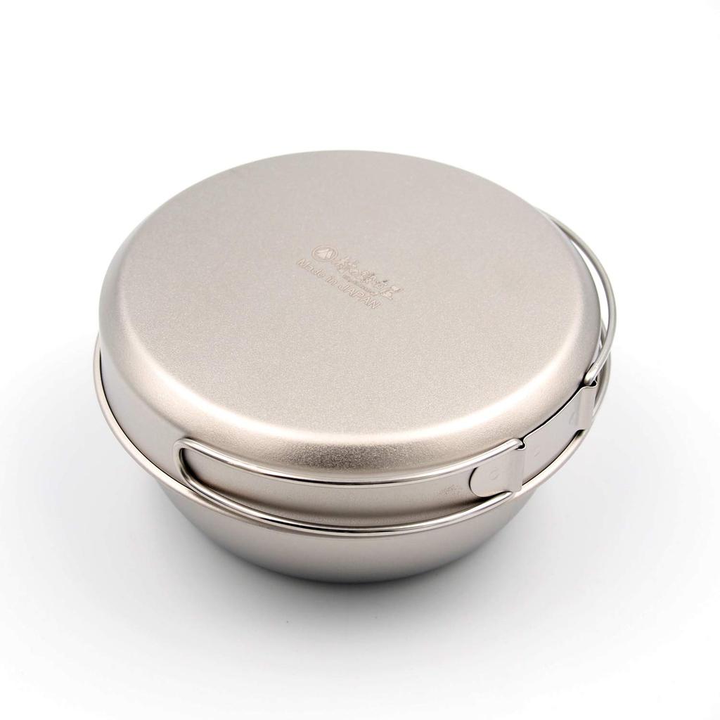 In Tsubame Village Blacksmith Pure Titanium Cooker 3 Piece Set with Storage Bag Frying Small Large Pot [Made Sanjo] MK-6023 Pan, Pot,