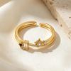 European-inspired Geometric Zircon Ring, S925 Sterling Silver, Versatile Index Finger Design for Women