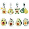 Original Copper Charms Beads Green Avocado Fruit Pendant Fit Bracelet Charms Women Jewelry Gift