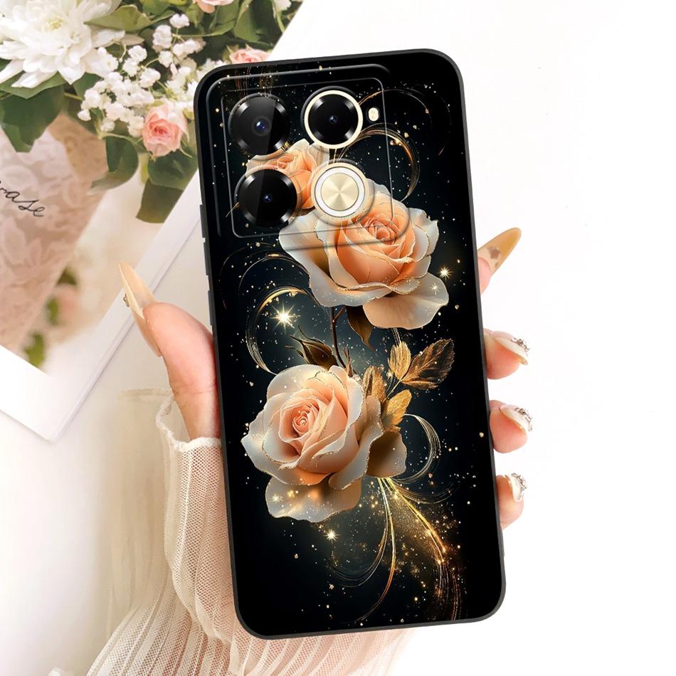 For Infinix Note 40 Pro 4G 5G / Note 40 Pro+ / Note40 X6853 Cute Cat Flower Cartoon Phone Case Soft Silicone Cover Bumpers