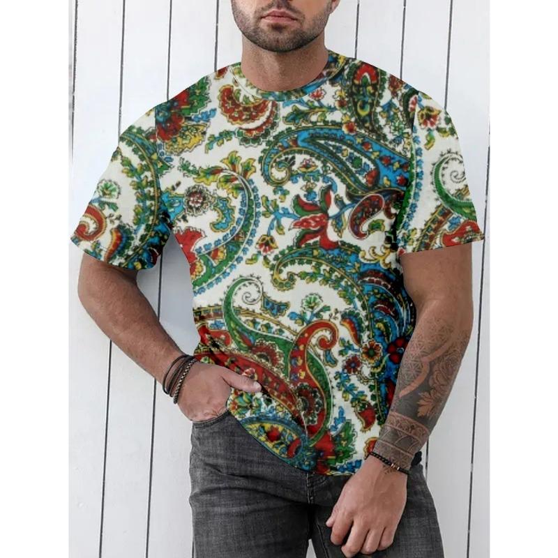 Western Elements 3D Digital Printing Imitation Cotton Men's Short Sleeved T-shirt