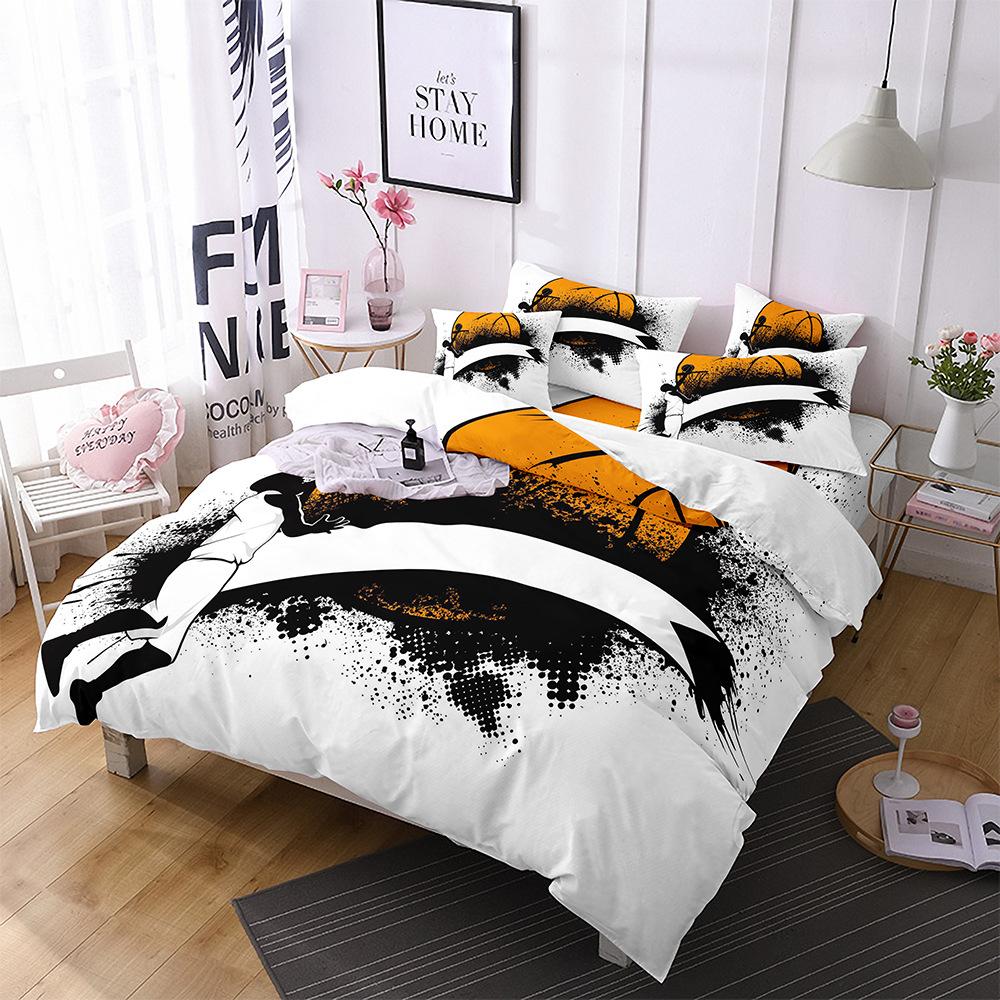 Football Basketball Sports Quilt Cover Bedding Digital Printing Home Textiles Three-Piece Set