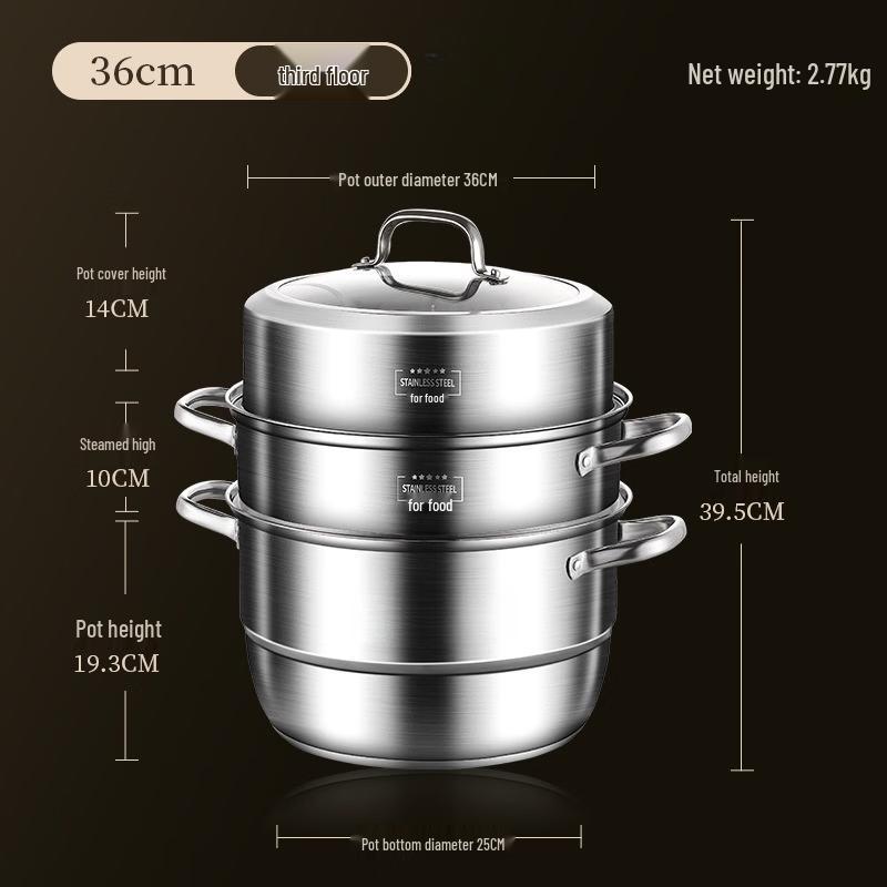 Pupan 304 Stainless Steel Multi-Function Steamer
