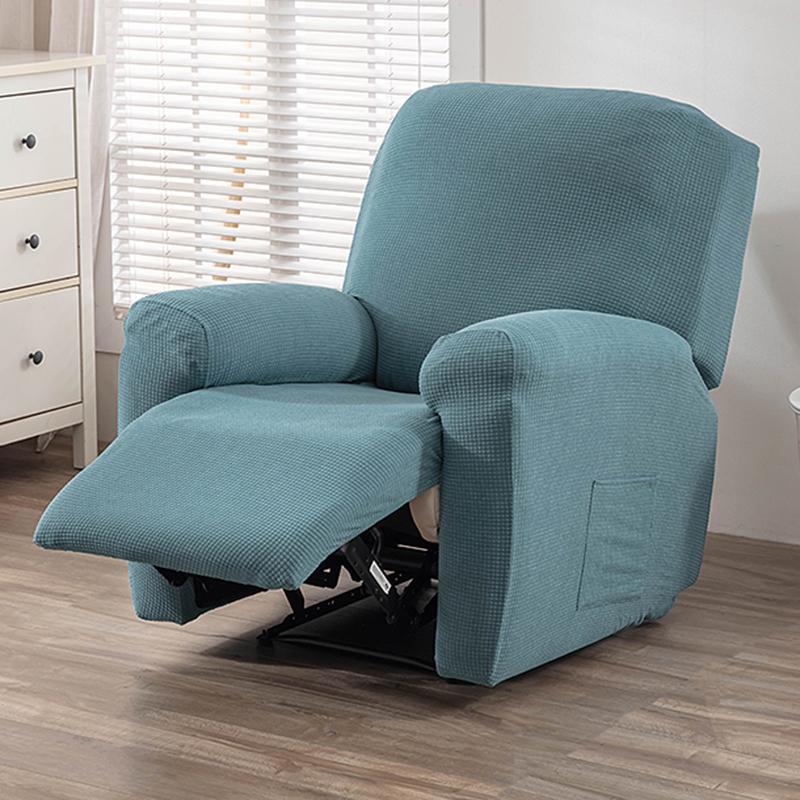 4Pcs/Set Water Repellent Recliner Sofa Cover Polar Fleece Single Relax Armchair Case Elastic Chair Slipcover Furniture Protector