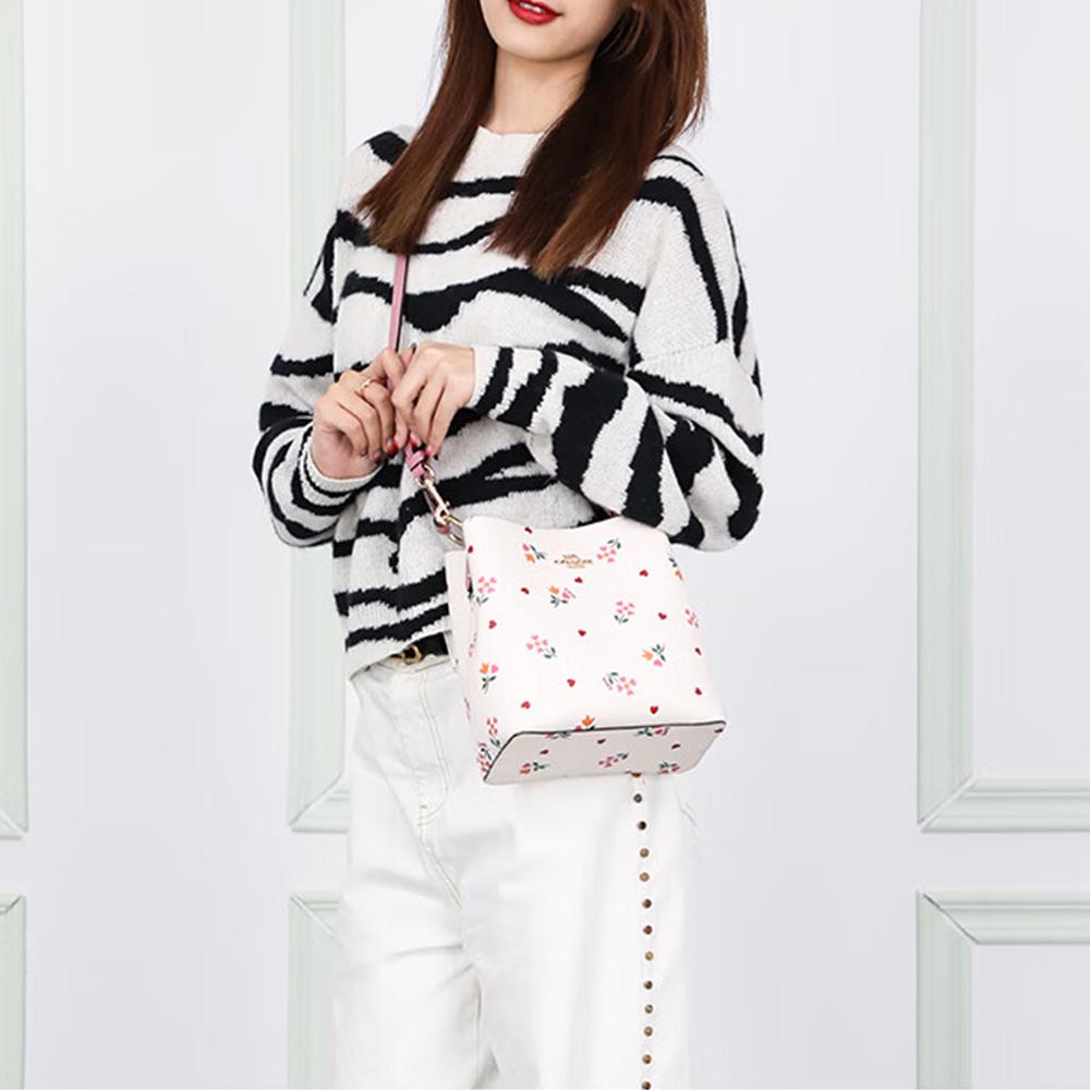 Coach Town Coated Canvas Leather Bucket Bag , Handbag , Shoulder Bag , Crossbody Bag Small Women's (Unisex) Handbags C7976 IMCAH