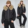 Winter Women's Hooded Big Fur Collar Fashion All-match Jacket