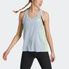 Adidas Color Block Quick Dry Running Vest Women Tops Blue Silver Gray IK3987