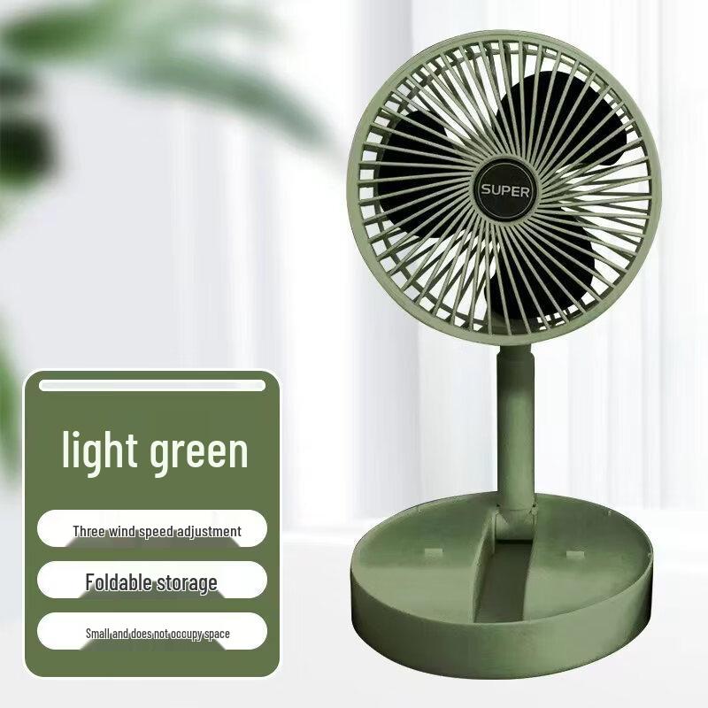JunShiQi DH Foldable USB Rechargeable Desktop Fan светло-зеленый