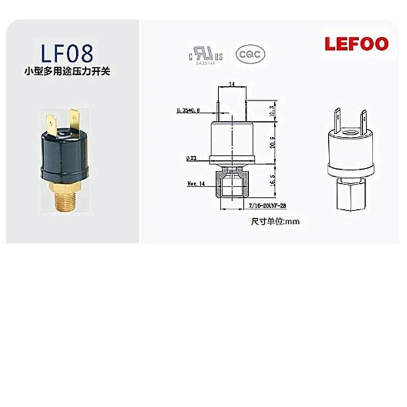 LEFO LF08 Pressure Switch 12V220V Hydraulic Pressure Oil /gas /water Pressure Switch Air Compressor Controller (1/8 normal close