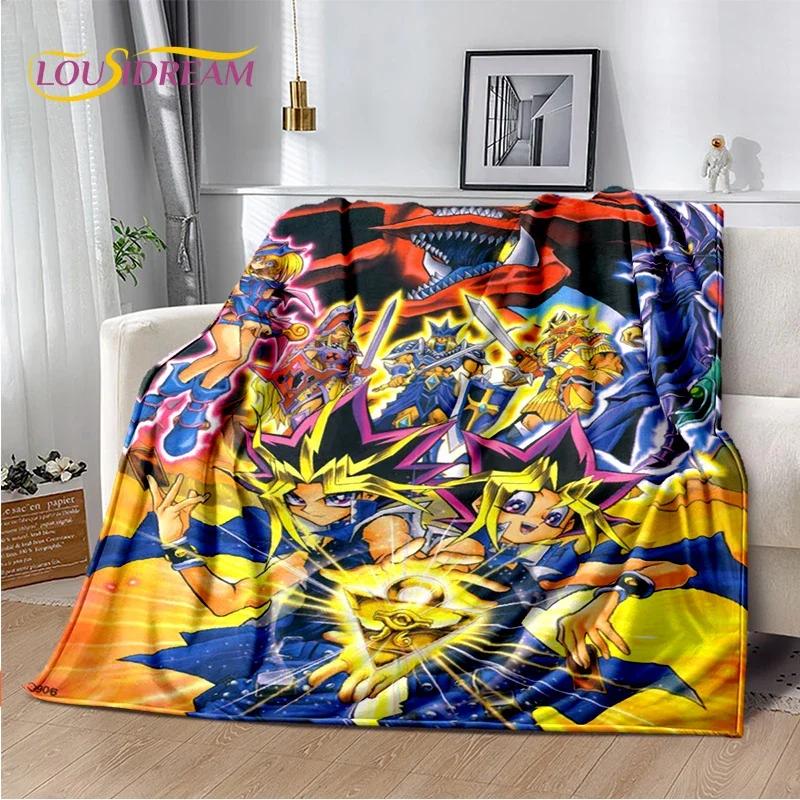 2025 New Yu-Gi-Oh Blue Eyes Dragon Monster Gold Card Cartoon Game Soft Blanket,Soft Throw Blanket for Home Bedroom Bed Sofa Gift