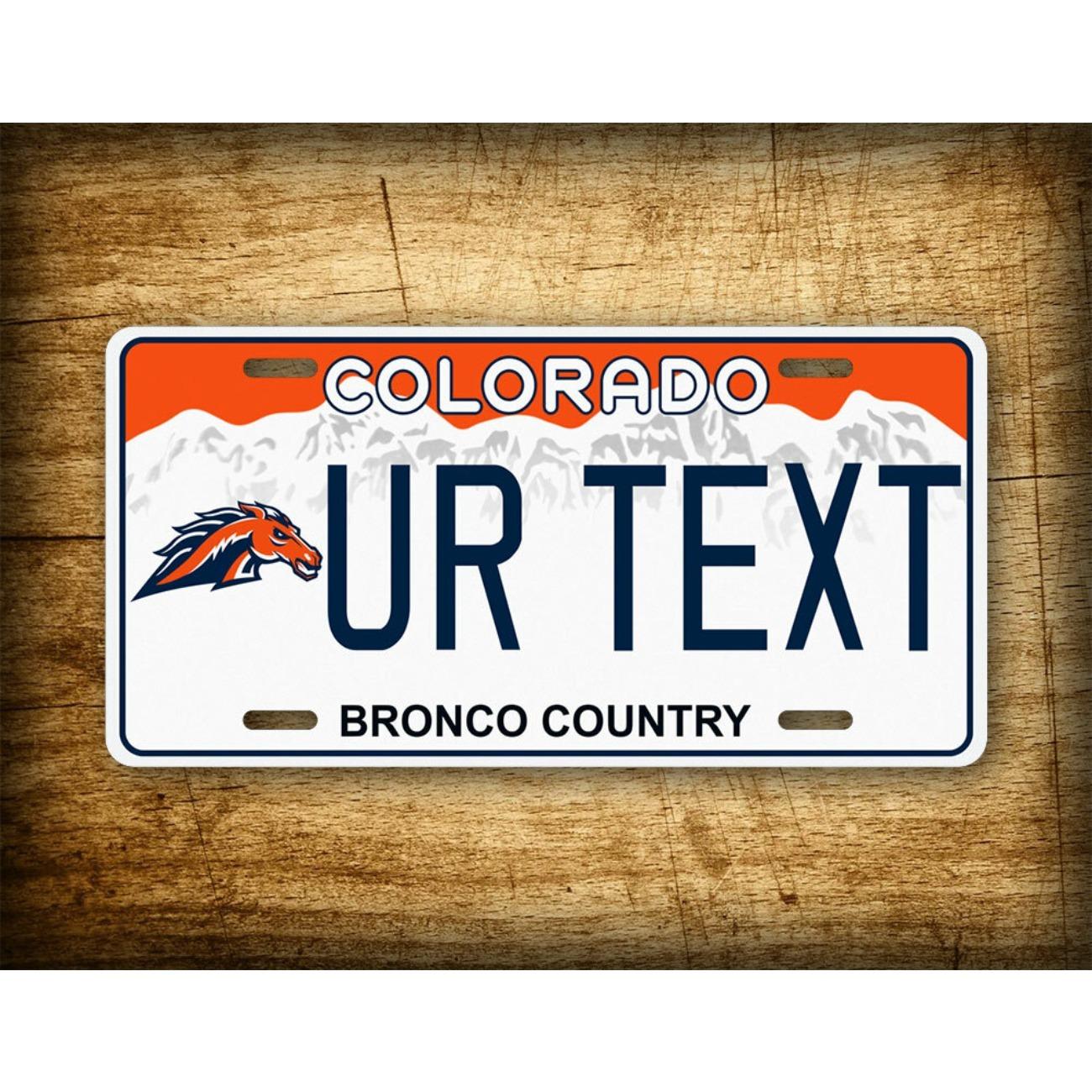 Персонализированная декоративная бирка с индивидуальным текстом для Denver Broncs Colorado (Только для декора) белый