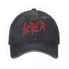 Vintage Slayer Logo Baseball Cap for Unisex Women Distressed Denim Washed Snapback Hat Heavy Metal Outdoor Running Golf Caps Hat