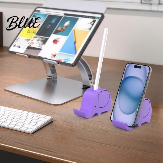 Decorative Elephant Desk Stand 3D Printed Phone Holder with Pen Holder Multifunctional Stand