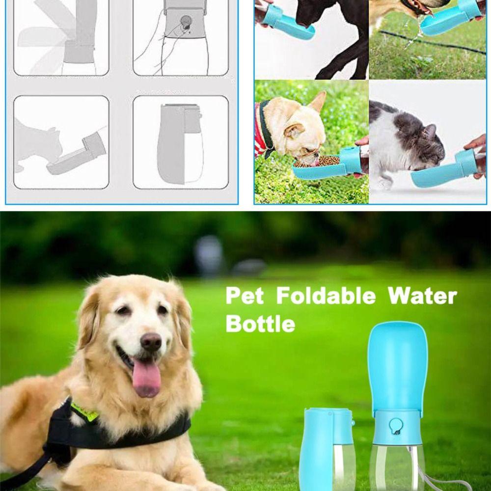 Foldable Pet Walking Feeder 300ml Pet Water Dispenser Multi-use Pet Dog Water Bottle  Kitten