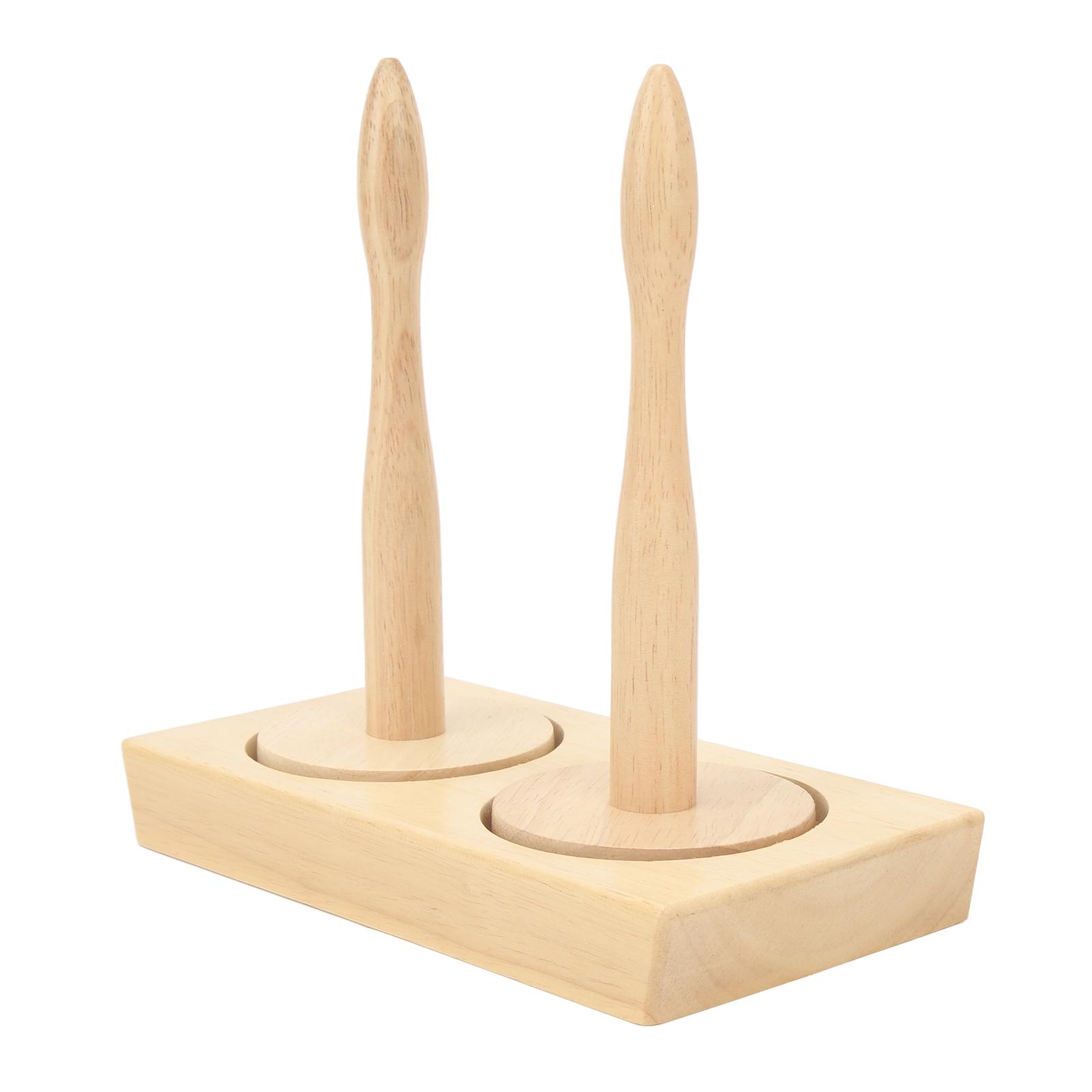 

Двойной держатель клубков пряжи, шпиндель, деревянный швейный инструмент для вязания крючком, держатель для прядильной пряжи, диспенсер для ниток