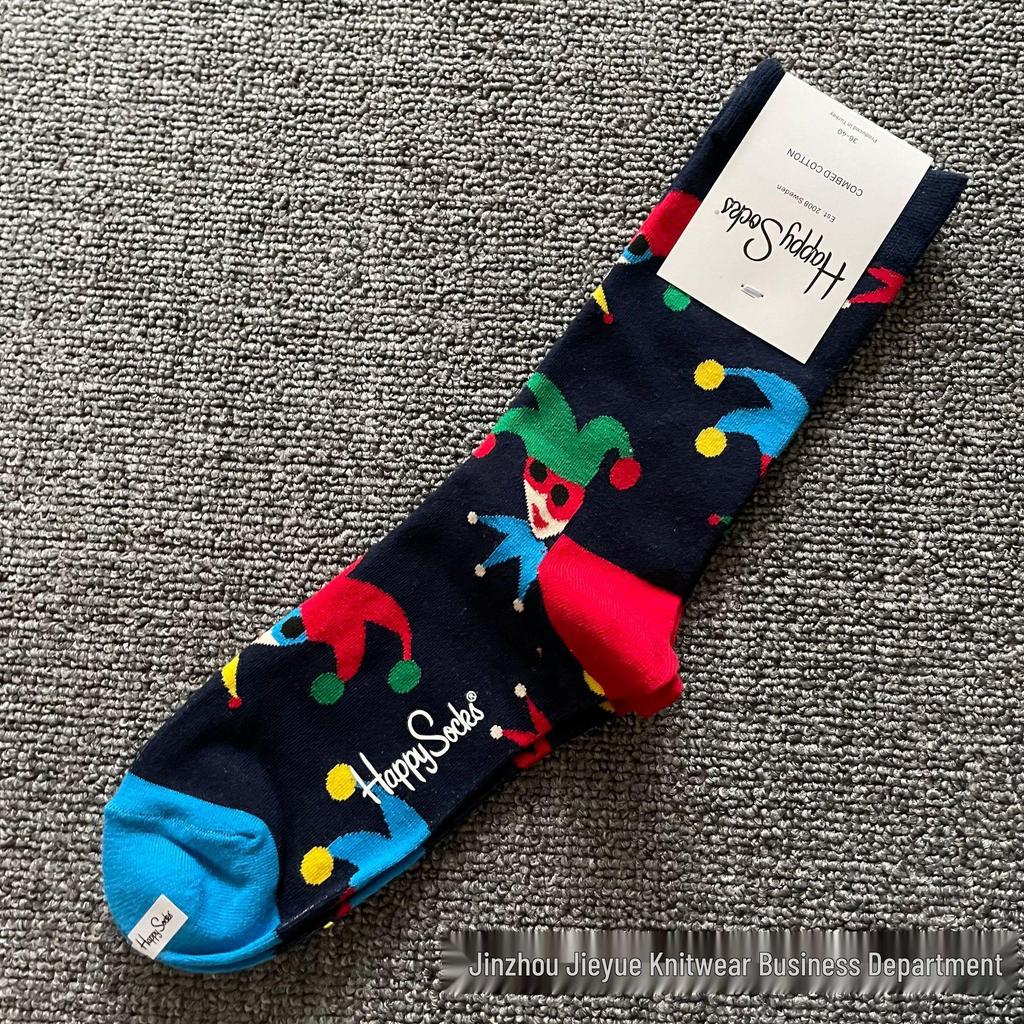 Trendy Swedish Mid-Calf Happy Socks: Women's & Couples' Leg-Shaping Spring/Autumn Style