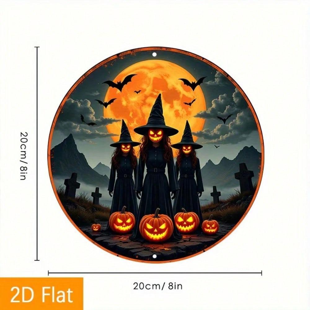 Halloween Witch Metal Sign Vintage Decor Wall Art Home Party