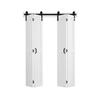 Bifold Barn Door, 1219 x 2134 mm, MDF Bi-Fold Sliding Closet Doors, Hardware Kit Included, H-Frame Space-Saving Design, Pre-Assembled Panels for