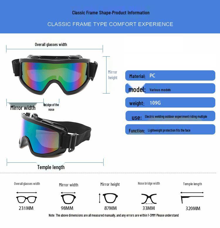 Unisex Skiing and Mountaineering Goggles: Windproof Anti-Glare Glasses for Outdoor Sports