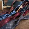 Retro Gentleman Style French 8Cm Men'S Tie, Dark Green Coffee Burgundy Stripe Occupation