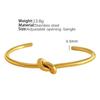 18K Gold-plated Titanium Steel Opening Knotted Bracelet for Women Fashion Simple Non-fading Bangles Jewelry Accessories Gift