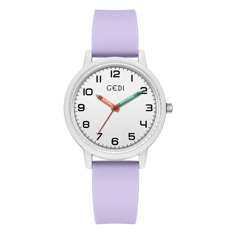 Simple Student Civil Service Exam Special Watch Candy Color Silicone Watch Women'S Pencil Needle Quartz Watch