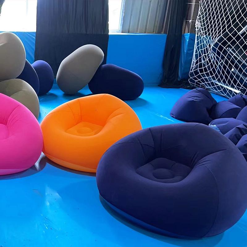Cross-border PVC Inflatable Lazy Football Sofa Recliner Small синий
