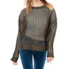 Knit Mesh Pullover Loose Openwork Knit Perfect for and Casual and Stylish Women's Sweater, Fit, Top, Sheer, Spring, Summer, Fall, (Olive