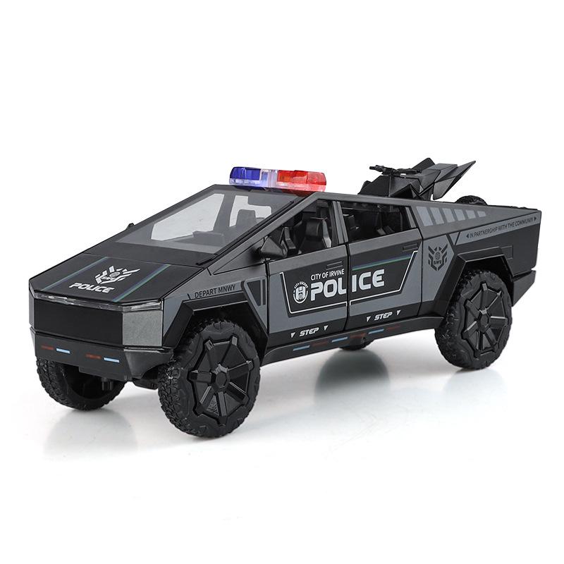 

1/24 Tesla Cyber Trucks Сплав Пикап Модель Машины Литой Металл Игрушка Внедорожники Модель Машины Симуляция Звук и Свет Детский Подарок чёрный