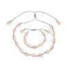 Seaside Resort Jewelry Set: Shell Clavicle Necklace Choker & Adjustable Bracelet.