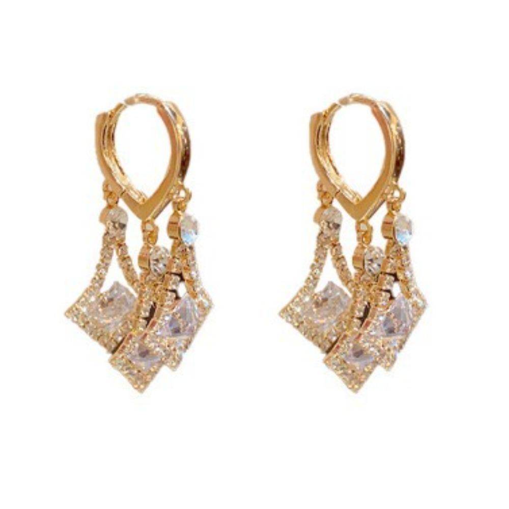 1Pair of Women's Pendant Earrings with Clasp Design, Ideal for Parties and Holidays (box Not Included)