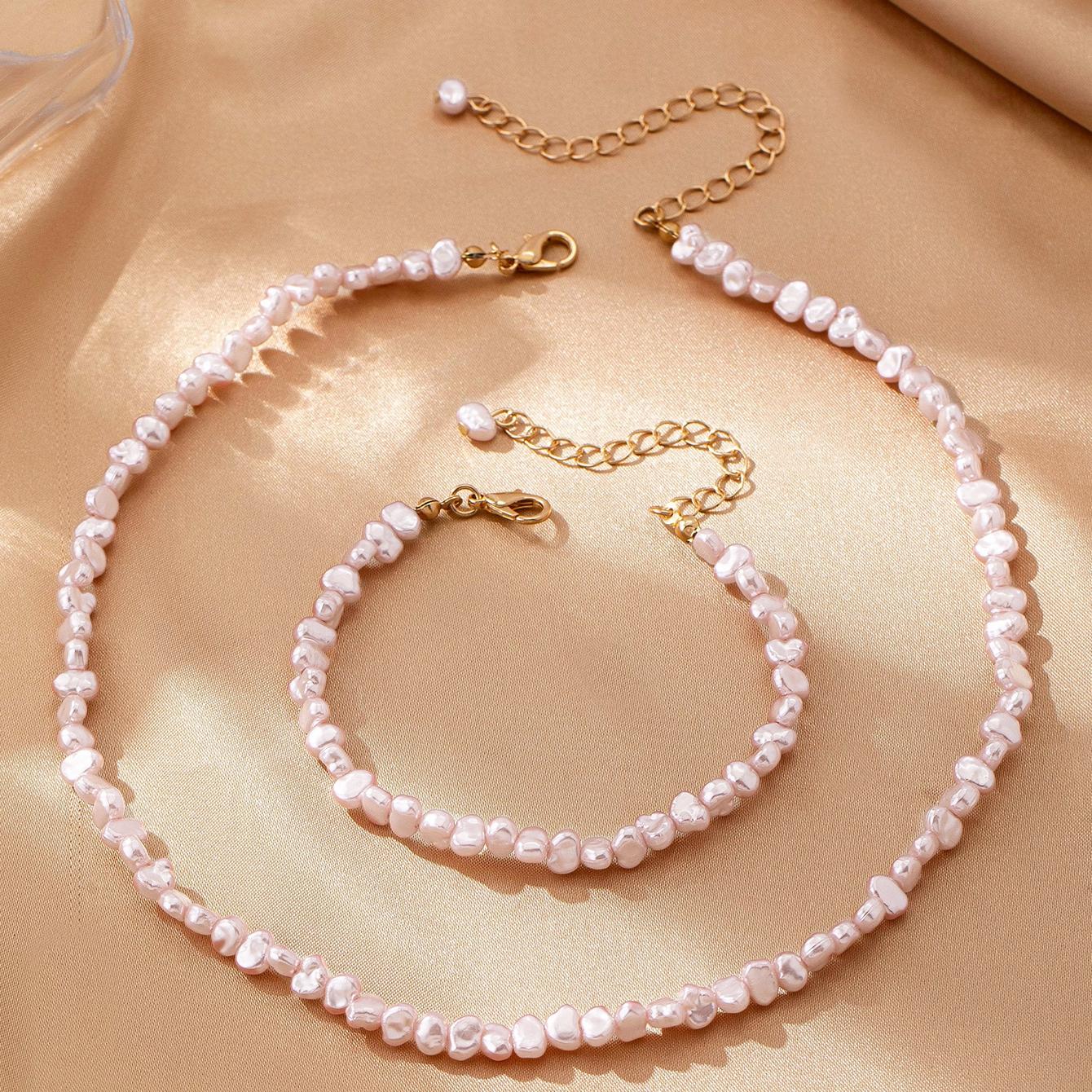 

Women s Jewelry Set Elegant Pink Romantic Imitation Pearl Jewelry Set Suitable for Daily Wear and Gift Giving