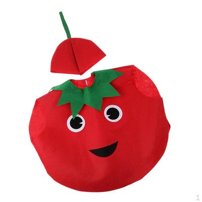 Costume da pomodoro per bambini, in tessuto non tessuto, vestito da verdura, festa in maschera