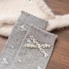 2025 Spring/Autumn Women's Japanese Style Floral Bow Cotton Mid-Calf Socks - Cute College Style for Autumn/Winter