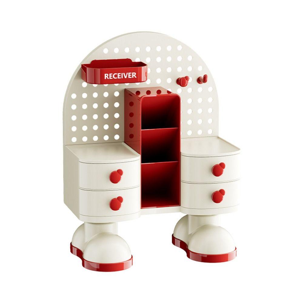 Caixa de Armazenamento de Papelaria de Mesa de Grande Capacidade Estilo Gaveta Porta-Canetas para Estudantes para Casa