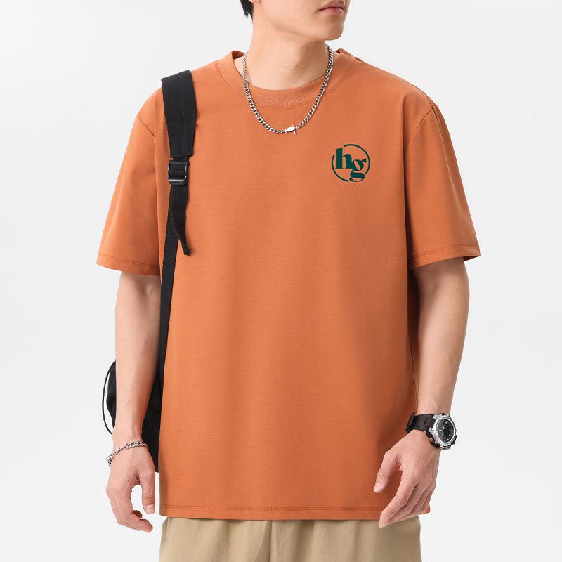 HG 12 Colors Men's Short Sleeve T-Shirt 100% Cotton Man Streetwear Tee