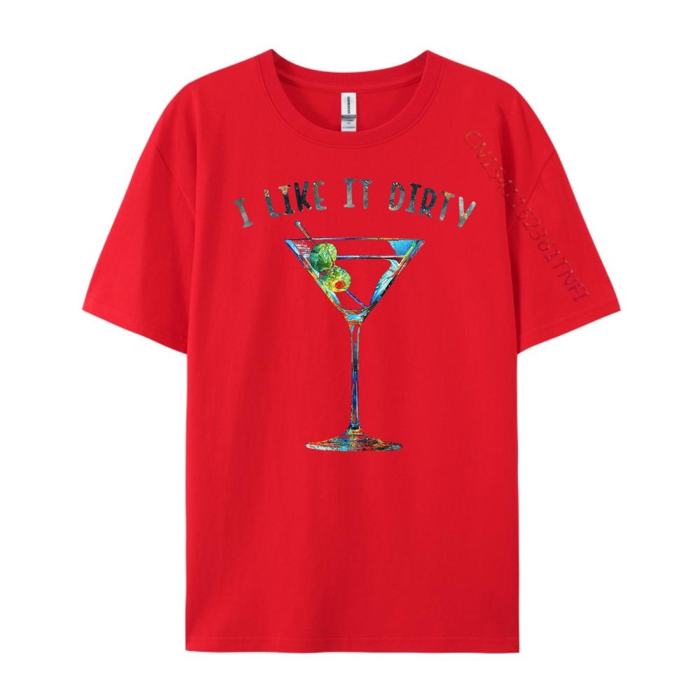 

I Like It Dirty Funny Dirty Martini Glass Women Gifts Mens Designer T Shirt Vintage Japan Style S