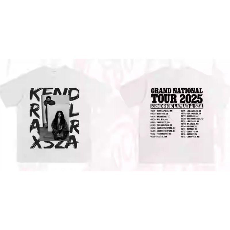 SZA Kendrick Lamar Global Tour American Fans Support Retro Cotton Men's and Women's Long Short Sleeve T-Shirts