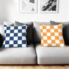 Artistic Elegant Plaid Prints Cushion Cover Silky Short Plush Home Sofa Cushion Cover - Invisible Zipper Home Decoration