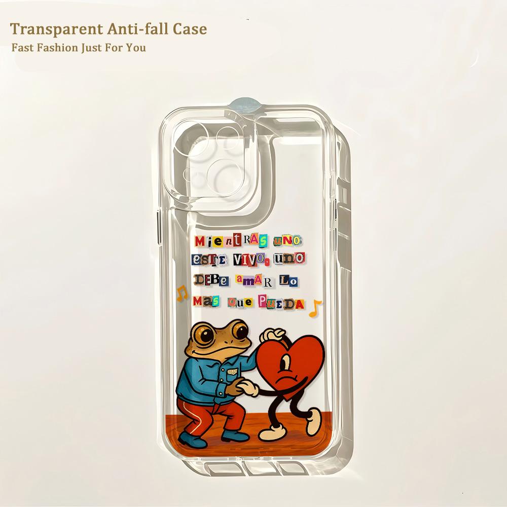 Hot Phone Case for B-Bad Bunnys Art IPhone 17 16 16e 15 14 13 12 11 Mini Pro Max X XR XSMax 7 8 Air Plus Transparent Back Cover