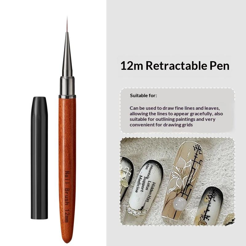 Nail Art Liner Brush Detail Brush Wood Handle Drawing Painting Pen UV Gel Extension Carving Pen Manicure Tool