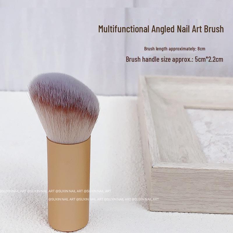 

Универсальная кисть для удаления пыли с ногтей с короткой ручкой 2025 - Пушистая плоская головка для очистки и макияжа