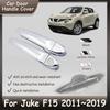 Door Handle Cover For Nissan Juke F15 2011~2019 Chrome Exterior Door Handles Car Accessories Stickers 2014 2015 2016 2017 2018