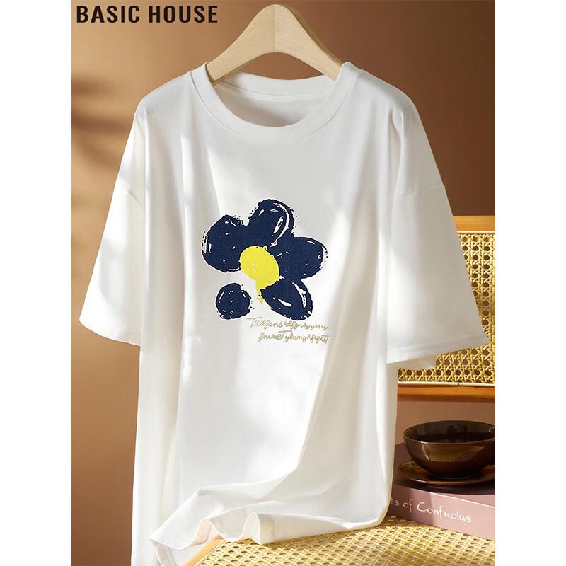 

Basic House Women s Floral Print Short-Sleeve T-Shirt L