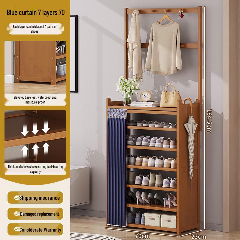 Multi-layer Dustproof Bamboo Shoe Rack for Entryway