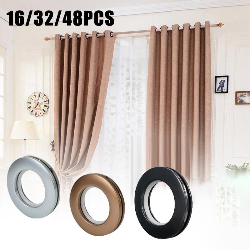 8/16/32/48 PCS Eyelet Curtain Rings Plastic Curtain Grommet Top Multiple Colour Modern Curtains Buckles Home Decoration
